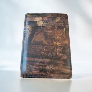 Camouflage Leather Men's Cardholder Money Clip Bottle Opener